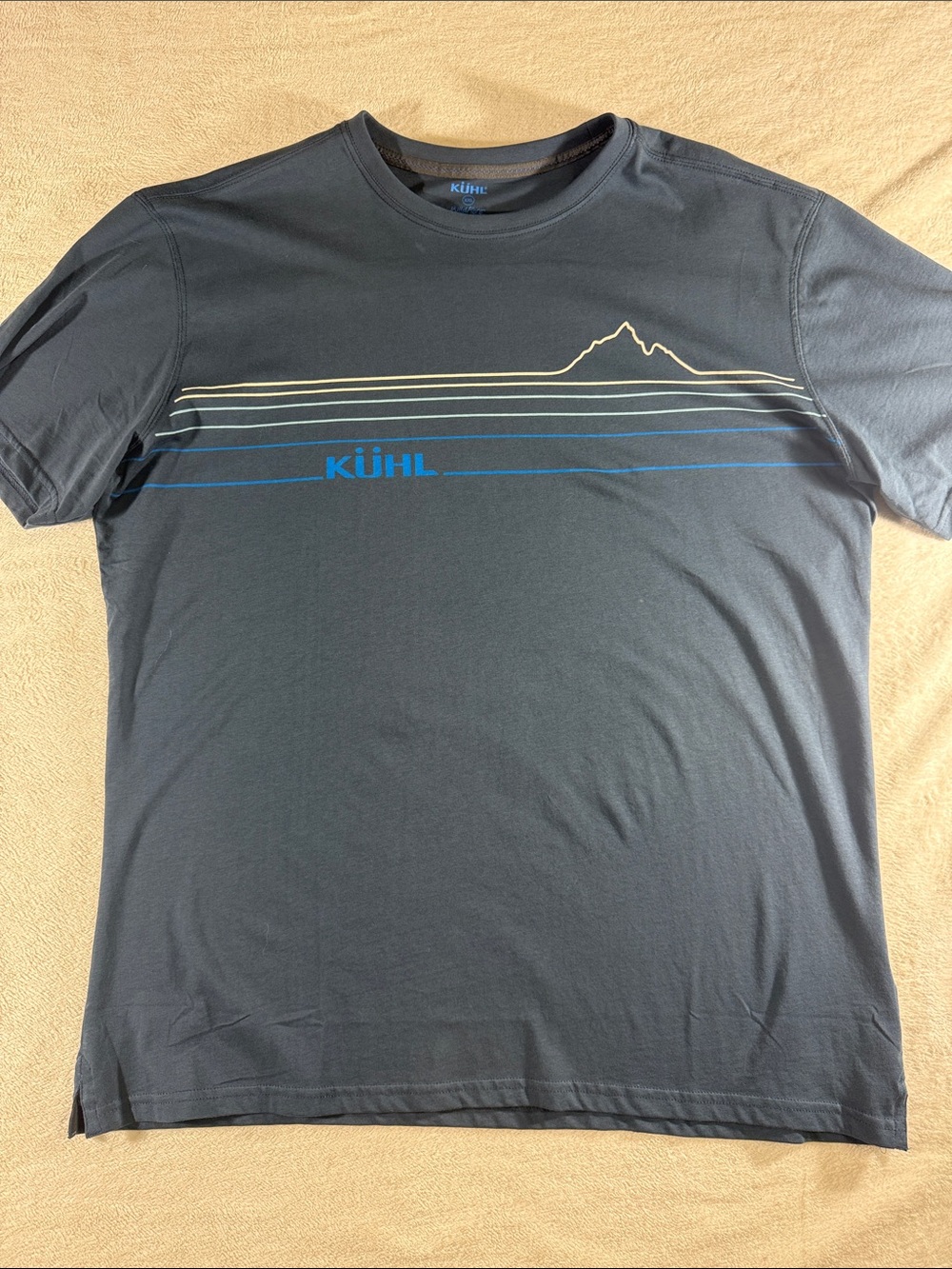 KUHL Navy Short-Sleeve Mountain Stripe Tee with Blue Accent